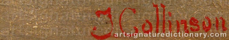 Authentic signature by James COLLINSON on  artwork
