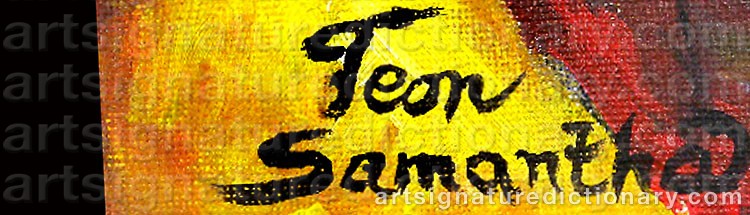 Authentic signature by Teon SAMANTHA on artwork