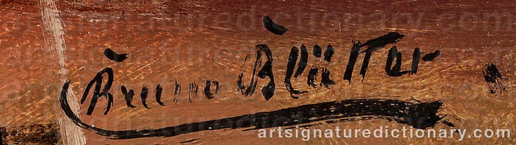 Authentic signature by Bruno BLÄTTER on  artwork