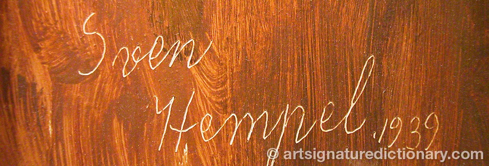 Authentic signature by Sven Hilding HEMPEL on  artwork