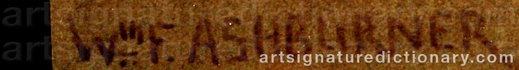Authentic signature by William F. ASHBURNER on  artwork