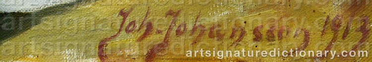 Authentic signature by Joh JOHANSON on artwork