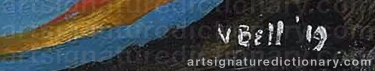 Authentic signature by Vanessa BELL on  artwork