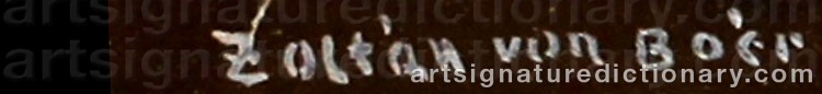 Signature by Zoltan Von BOER