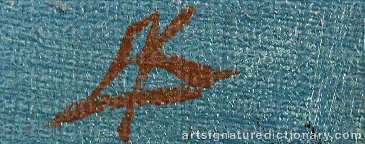 Authentic signature by Aleksi KISKONEN on artwork
