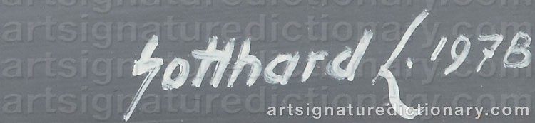 Authentic signature by Gotthard LUNDQUIST on  artwork
