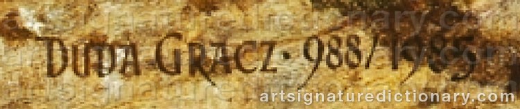 Authentic signature by Jerzy DUDA-GRACZ on  artwork