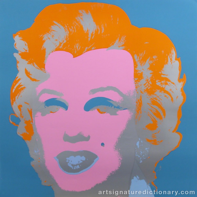 Close-up details showing Andy WARHOL signature forgery characteristics