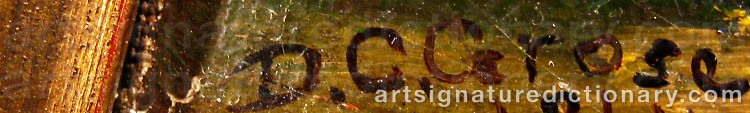 Authentic signature by Daniel Charles GROSE on  artwork