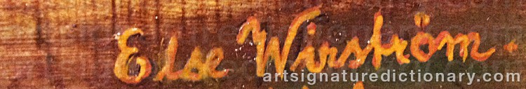 Authentic signature by Else WIRSTRÖM on  artwork