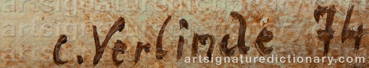 Authentic signature by Claude VERLINDE on Painting/Watercolour artwork