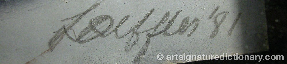Authentic signature by Jane LOEFFLER on artwork