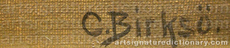 Authentic signature by Carl BIRKSØ on artwork