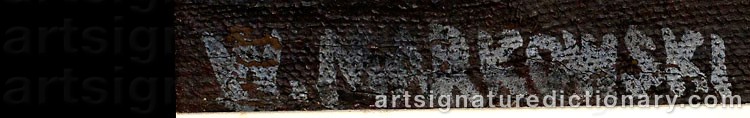 Authentic signature by Waclaw MARKOWSKI on  artwork