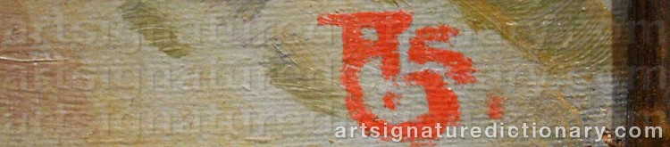 Authentic signature by Arthur SJÖGREN on  artwork