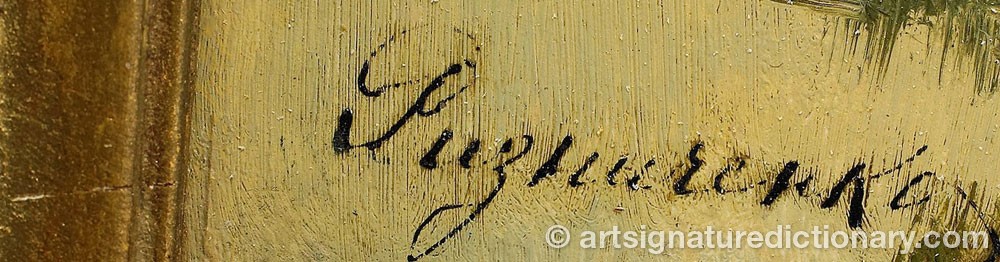 Authentic signature by Feodor Petrovich RIZNICHENKO on  artwork
