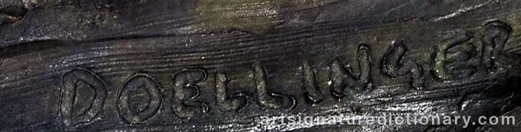 Authentic signature by Mick DOELLINGER on Sculpture artwork