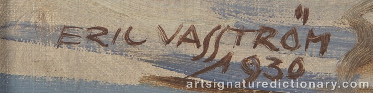 Authentic signature by Eric VASSTRÖM on Painting/Watercolour artwork