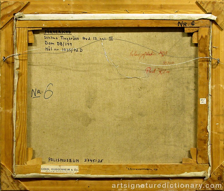 Close-up details showing Paul KLEE signature forgery characteristics
