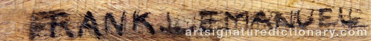 Authentic signature by Frank Lewis EMANUEL on artwork