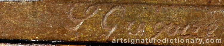 Authentic signature by Jean Louis GRÉGOIRE on  artwork