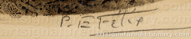 Authentic signature by Paul Emile FELIX on  artwork