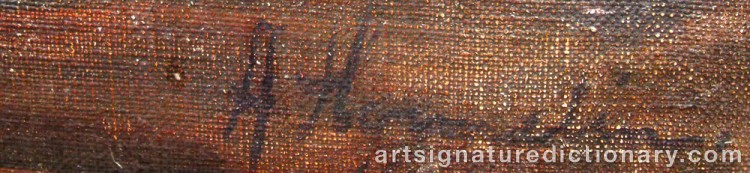 Authentic signature by Astrid HERMELIN on  artwork