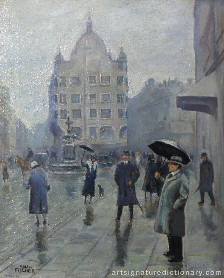 Close-up details showing Paul FISCHER signature forgery characteristics