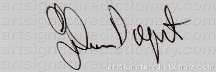 Authentic signature by John DUPRET on  artwork