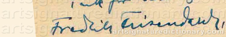 Authentic signature by Fredrik FRISENDAHL on artwork