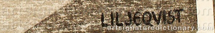 Authentic signature by Robert LILJEQVIST on  artwork