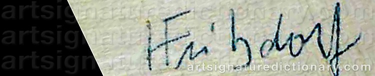 Authentic signature by Hans FRITZDORF on  artwork