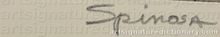 Authentic signature by Gary SPINOSA on  artwork