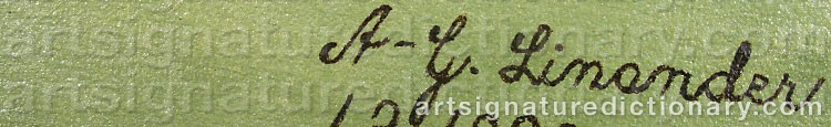 Authentic signature by Ann-Gerd LINANDER on  artwork