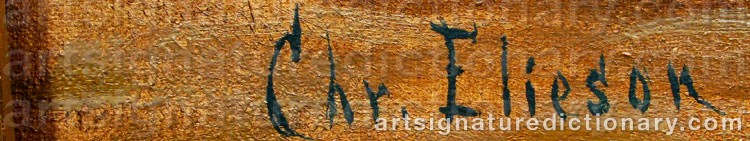 Authentic signature by Christian ELIESON on artwork
