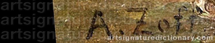Authentic signature by Alfred ZOFF on  artwork
