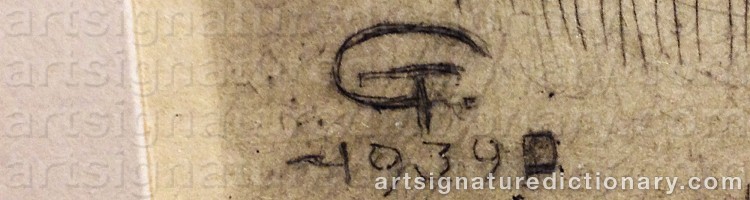 Authentic signature by Sten Gunnar THELANDER on  artwork