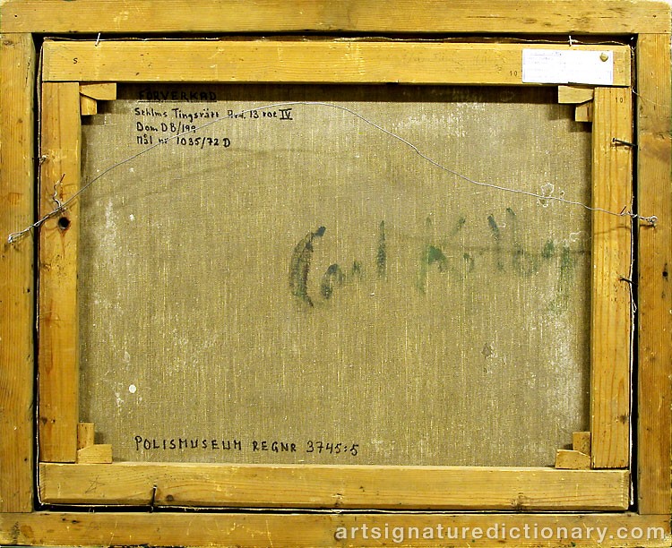 Close-up details showing Carl KYLBERG signature forgery characteristics