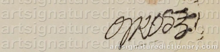Authentic signature by George GROSZ on artwork