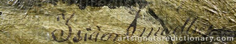 Authentic signature by Isidor SMEDBERG on  artwork