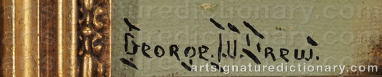Authentic signature by George W. DREW on Painting/Watercolour artwork