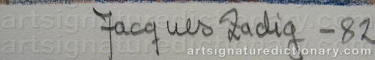 Signature by Jaques ZADIG