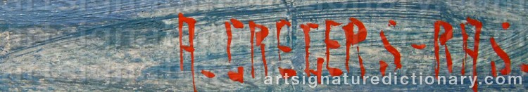 Authentic signature by Alfred GREGERS-RASMUSSEN on artwork