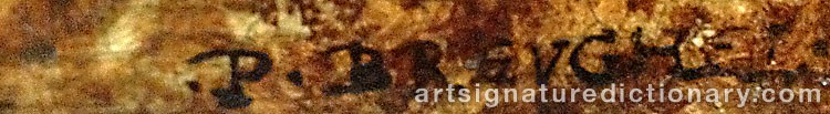Authentic signature by Pieter The Younger BREUGHEL on  artwork