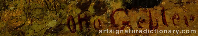 Authentic signature by Friedrich Otto GEBLER on  artwork