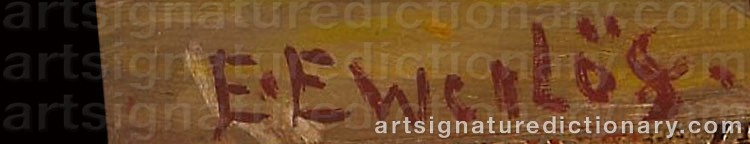 Authentic signature by Elfrida EWERLÖF on artwork
