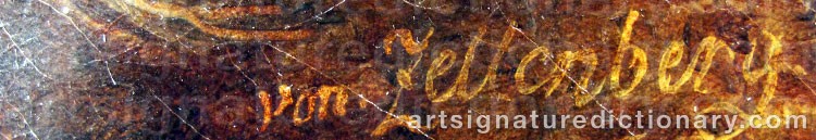 Authentic signature by Franz Zeller Von ZELLENBERG on  artwork