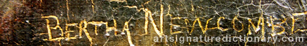 Authentic signature by Bertha NEWCOMBE on  artwork