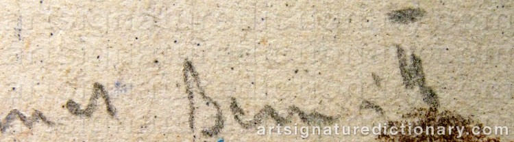 Authentic signature by Aurél BERNATH on artwork