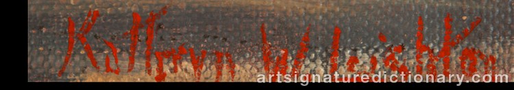 Authentic signature by Kathryn Woodman LEIGHTON on Painting/Watercolour artwork